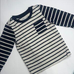 Cat & Jack Navy and White Striped Long Sleeve Tee